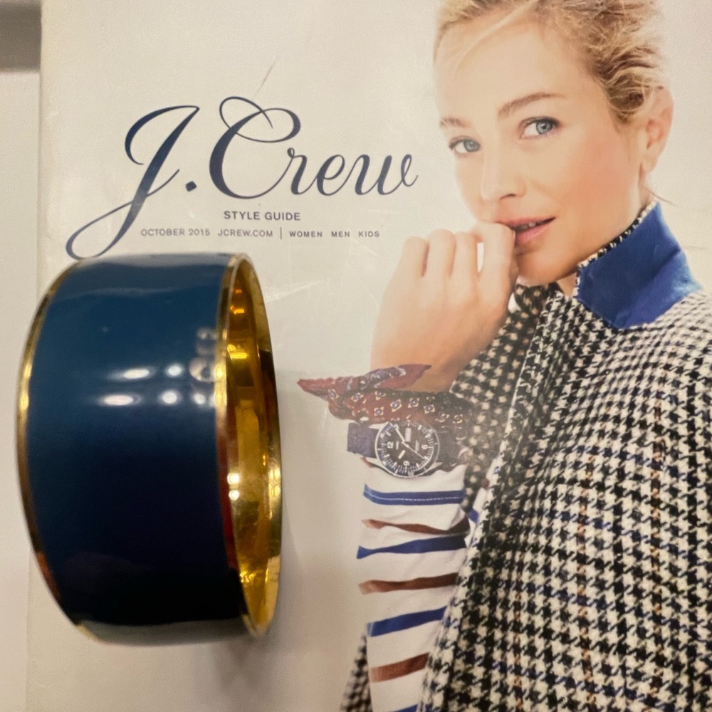 J. Crew Teal and Gold Bangle Bracelet